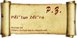 Pólya Zóra névjegykártya